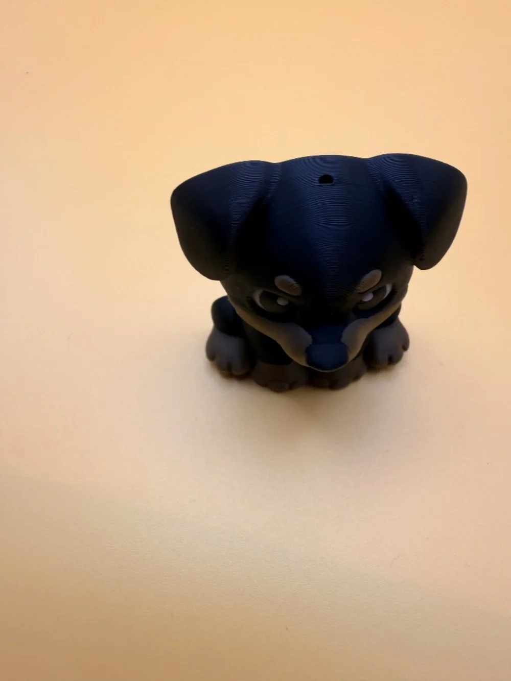 Cute Rottweiler Puppy 3D Printed Figurine Black and Tan Dog